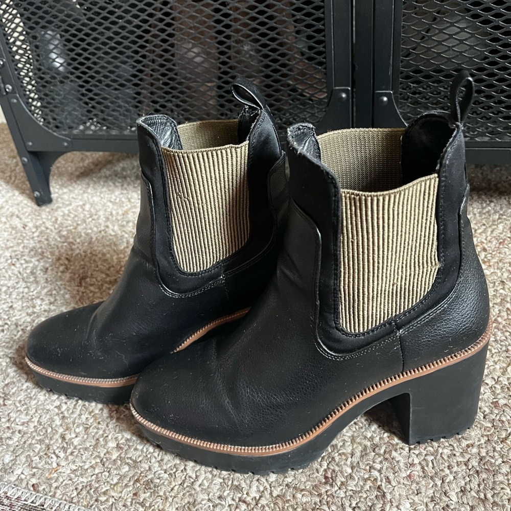 Black Leather Ankle Boots